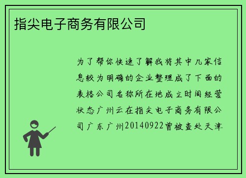 指尖电子商务有限公司